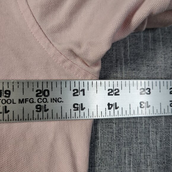 VINTAGE Project E Polo Size Large Pink Gray Stitch Laid Back West Coast - Picture 13 of 15